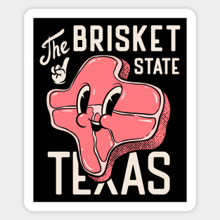 Texas the Brisket State (Black) | Texas Pitmaster BBQ Beef Barbecue Dads Backyard Premium Quality BBQ | Backyard Pool Party BBQ | Summer Sticker